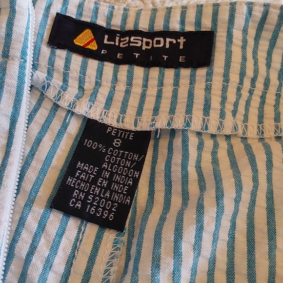 Liz Claiborne Blue and White Pinstripe Skort - Picture 7 of 8